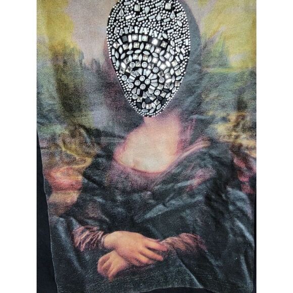Hudson Outerwear Men’s Black T- Shirt 3X Mona Lisa Beaded Bling RUNS SMALL - Picture 5 of 5